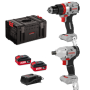 Crown Kit professionale Trapano CT21127HMX + Avvitatore Impulsi CT22051HX + 2 batt.