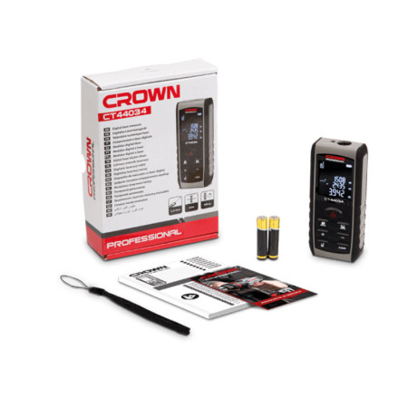 Distanziometro Laser Crown CT44034 - Misurazione Fino a 80 m, Precisione ±2 mm