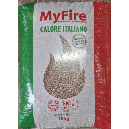 Pellet MYFIRE Calore Italiano Made in Italy 15kg per stufa