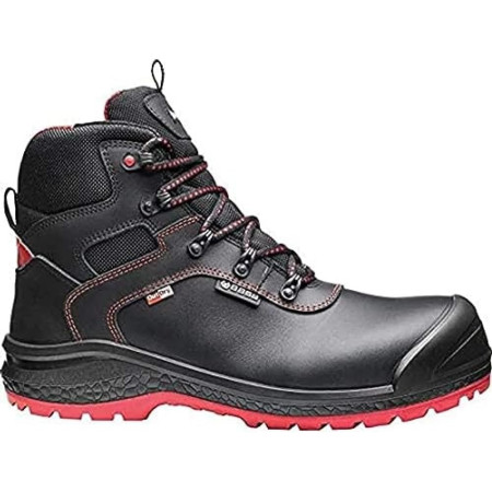Base Protection Be-Dry Mid Scarpa Antinfortunistica, da Uomo, Nero/Rosso, Taglie 40