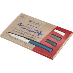 OPINEL - Scatola da 4 Coltelli da Tavola Bon Appétit+ Tempête - Lama in Acciaio Inox Velvet - Impugnatura Comfort - Prodotto in