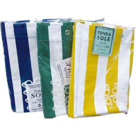 Tenda da sole in cotone telato - 140x290 cm - colore: Bianco-Giallo
