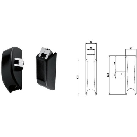 Coppia Scrocchi 'Push' Chiusura Verticale Superiore E Laterale Inferiore.