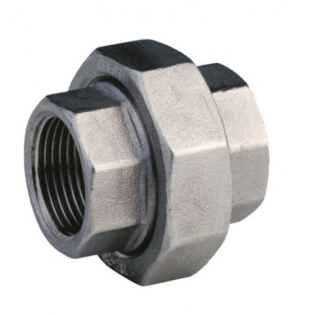Bocchettone F/F in Ghisa Malleabile con Sede Conica per Impianti Idraulici