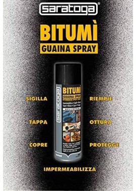 SARATOGA 54183001 Guaina Bituminosa a Spray, impermeabilizza e Sigilla a Base di Gomma di Bitume, Nero
