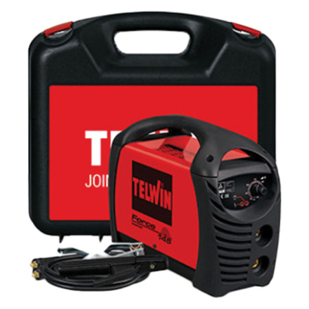 Telwin 815856 Force 145 - Saldatrice Inverter MMA 130A 230V con Accessori e Valigetta | Professionale e Portatile