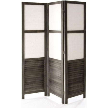 VERDELOOK | Paravento Turandot a 3 Ante in Legno e Tessuto con Cerniere, 132x6x170 cm, Separè