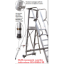 Scala Professionale SCA 6083/06 in Alluminio – 6 Gradini, Piattaforma con Parapetto e Ruote Frenanti