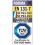 Scala Professionale SCA 6083/12 in Alluminio | 12 Gradini, Piattaforma Regolamentare con Parapetto e Ruote Auto-Frenanti