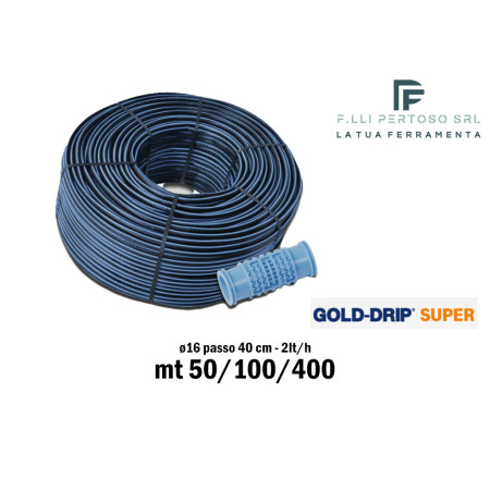 Rotolo Tubo Ala Gocciolante ø16 passo 40 - 2lt/h GOLD DRIP SUPER
