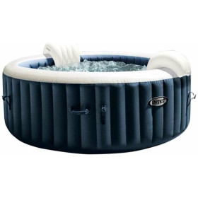 Intex 28430EX - PureSpa Vasca Idromassaggio Gonfiabile Bubble Massage, 4 posti, 140 Getti, Riscaldatore, PVC, Blu Navy, 196x71