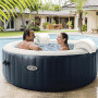 Intex 28430EX - PureSpa Vasca Idromassaggio Gonfiabile Bubble Massage, 4 posti, 140 Getti, Riscaldatore, PVC, Blu Navy, 196x71