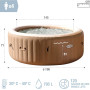 Intex 28426EX - PureSpa Vasca Idromassaggio Gonfiabile Bubble Massage, 4 posti, 120 Getti, Riscaldatore, PVC, Beige, 196x71 cm