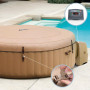 Intex 28426EX - PureSpa Vasca Idromassaggio Gonfiabile Bubble Massage, 4 posti, 120 Getti, Riscaldatore, PVC, Beige, 196x71 cm