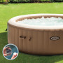 Intex 28426EX - PureSpa Vasca Idromassaggio Gonfiabile Bubble Massage, 4 posti, 120 Getti, Riscaldatore, PVC, Beige, 196x71 cm