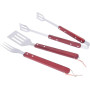 VERDELOOK Set di 3 Accessori per Barbecue con Manico in Legno: Pinza, Forchetta e Paletta