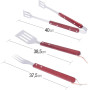 VERDELOOK Set di 3 Accessori per Barbecue con Manico in Legno: Pinza, Forchetta e Paletta