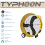 CFG Typhoon DC Ventilatore Industriale con motore DC 280 W Diametro 100 cm Pale in alluminio rivettate Variatore di velocità