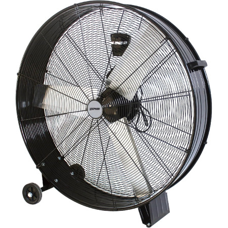 Zephir ZDM90CM Ventilatore Industriale da Terra Professionale con Ruote Struttura Interamente in Metallo Superpotente Pala 90 cm