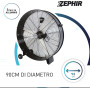 Zephir ZDM90CM Ventilatore Industriale da Terra Professionale con Ruote Struttura Interamente in Metallo Superpotente Pala 90 cm