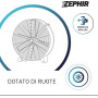 Zephir ZDM90CM Ventilatore Industriale da Terra Professionale con Ruote Struttura Interamente in Metallo Superpotente Pala 90 cm