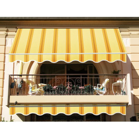 VERDELOOK 821/18 Tenda da Sole Itaca avvolgibile ad inclinazione fissa, larghezza 2,5 m e sporgenza 2 m, beige ocra