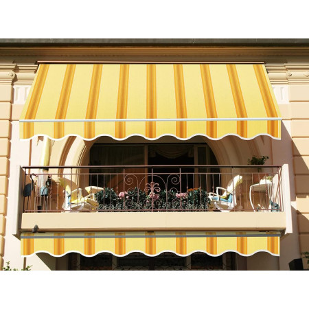 VERDELOOK 821/18 Tenda da Sole Itaca avvolgibile ad inclinazione fissa, larghezza 2,5 m e sporgenza 2 m, beige ocra