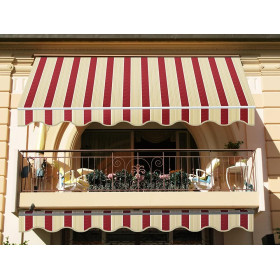 VERDELOOK 821/17 Tenda da Sole Itaca avvolgibile ad inclinazione fissa, larghezza 2,5 m e sporgenza 2 m, beige bordeaux