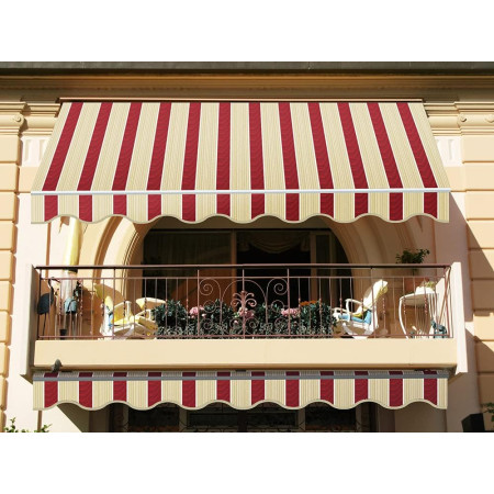 VERDELOOK 821/17 Tenda da Sole Itaca avvolgibile ad inclinazione fissa, larghezza 2,5 m e sporgenza 2 m, beige bordeaux