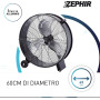 ZDM60CM Ventilatore Industriale da Terra Zephir Professionale con Ruote Struttura Interamente in Metallo Superpotente Pala 60 cm
