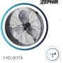 ZDM60CM Ventilatore Industriale da Terra Zephir Professionale con Ruote Struttura Interamente in Metallo Superpotente Pala 60 cm