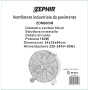 ZDM60CM Ventilatore Industriale da Terra Zephir Professionale con Ruote Struttura Interamente in Metallo Superpotente Pala 60 cm