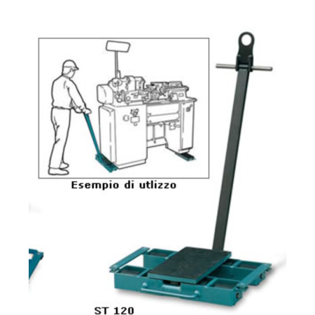 Carrello Rulli ST 120 Girevole con Timone Portata 12000kg Rulli Acciaio