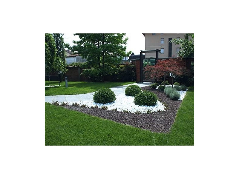 Ciottoli Di Marmo Bianco Carrara 40/60 Mm - Sacco Da 25kg Per Decorazione Giardino, Aiuole, Vialetti, Pacciamatura