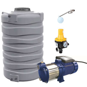 KIT Serbatoio acqua potabile 1000L Telcom + Elettropompa Leporis + Presscontrol