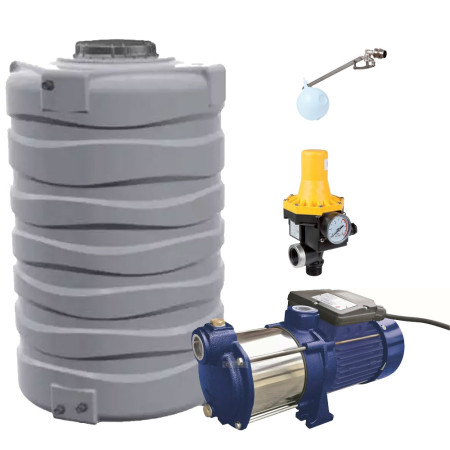 KIT Serbatoio acqua potabile 1000L Telcom + Elettropompa Leporis + Presscontrol