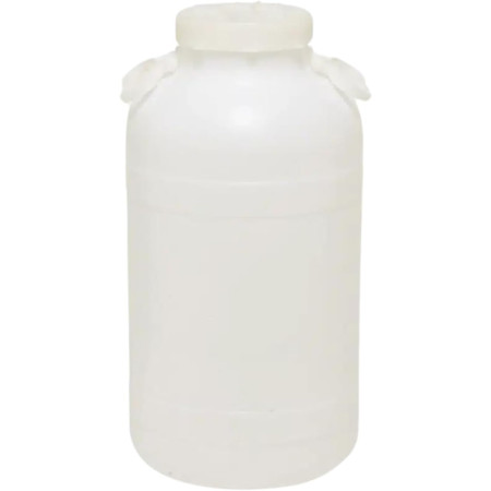 Ecoplast | Fusto in Plastica a Bocca Larga con Guarnizione e Tappo, Rubinetto non Incluso, Capienza 25 Lt, Colore Neutro,