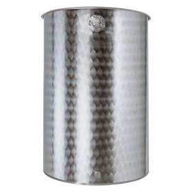 BELVIVERE Botte Acciaio Inox 18/10 300 Litri per Alimenti Fiorettato predisposizione Rubinetto 3/4"