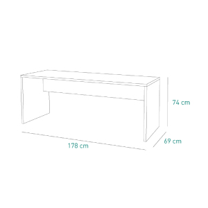 misure 178x69cm scrivania ufficio per pc