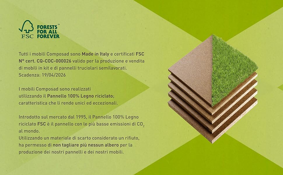 composad scrivania pannelli fsc legno riciclato